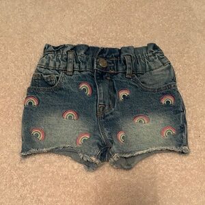 GAP Kids Denim Shorts with Rainbow Embroidery